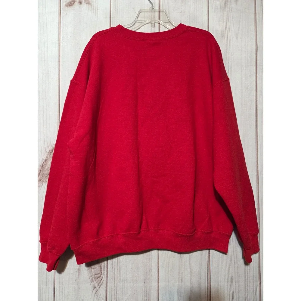 Gildan‎ Heavy Blend Mens XL Red Santa Claus Suit Graphic Christmas Sweatshirt - Picture 2 of 7